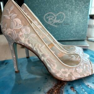 Ivory Lace open toe heel by Betsey Johnson